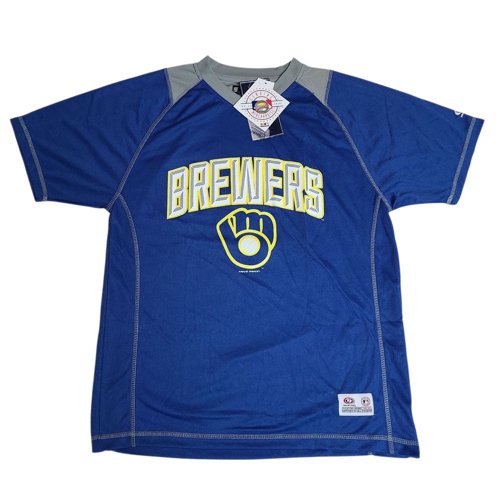 MLB Milwaukee Brewers Men's Short Sleeve True Fan Jersey Shirt Size Large
